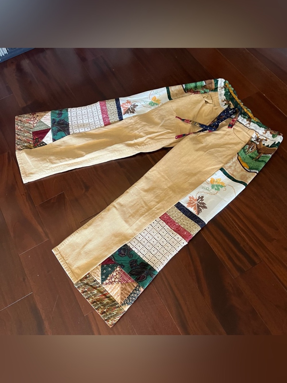 Mountain Girl deer heart gold band quilt patchwork pants Phish tour heady PLUR - Picture 9 of 12